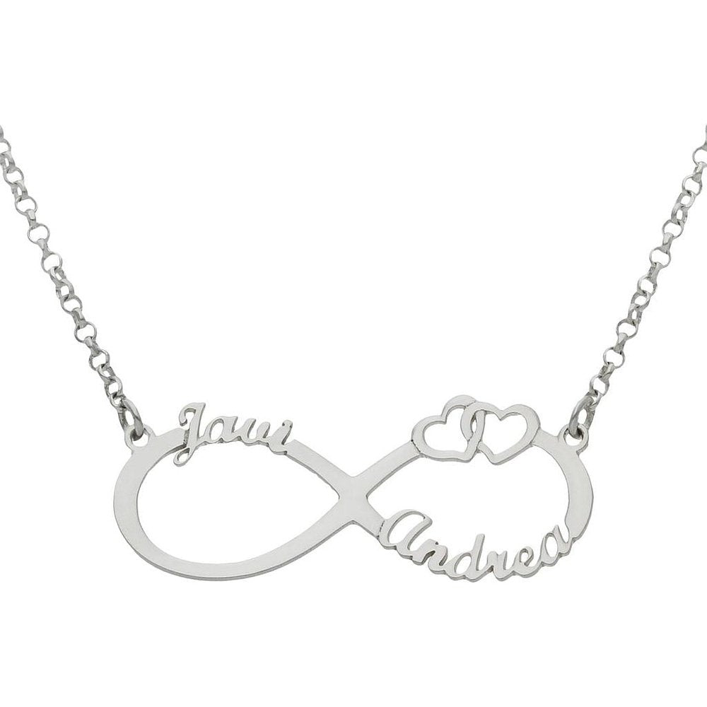 Colgante Plata Infinito Corazones