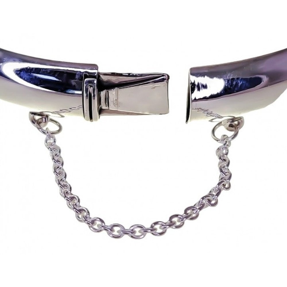 Pulsera Media Caña Plata lisa 12 mm