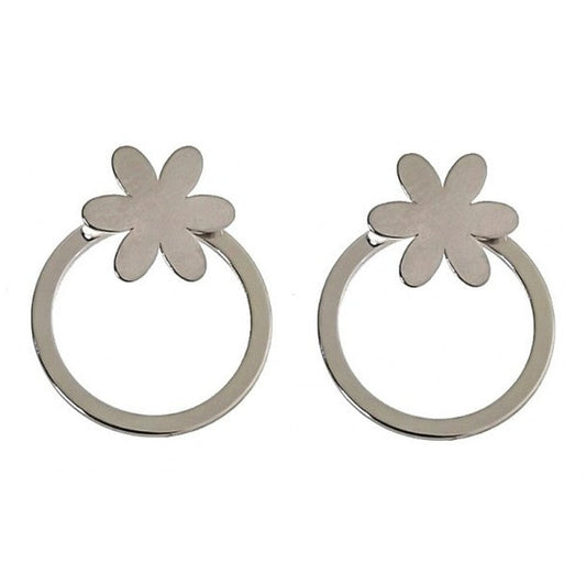 Pendientes Plata Flor