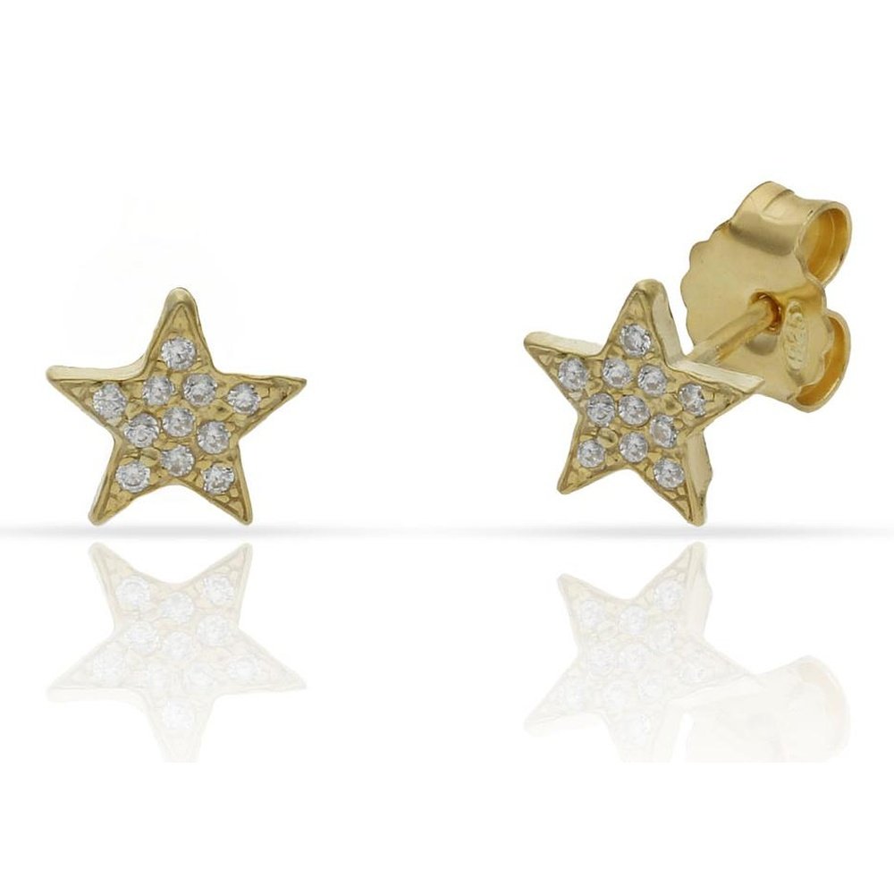 Pendientes Plata Baño Oro Estrella