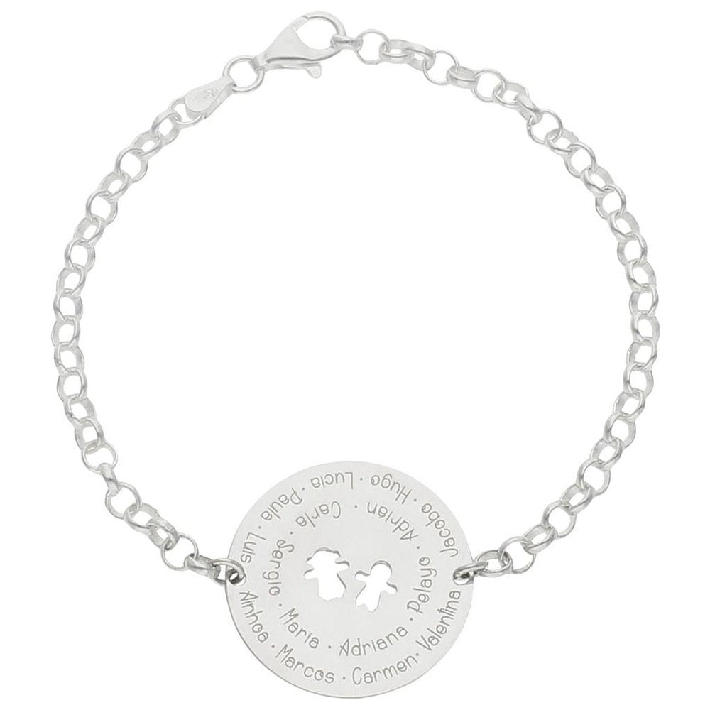 Pulsera Plata Profesora con niño niña y nombres