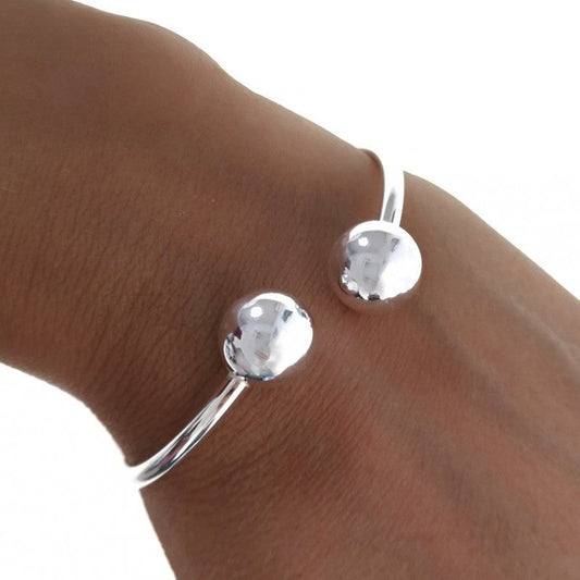 Brazalete Plata Bolas lisa