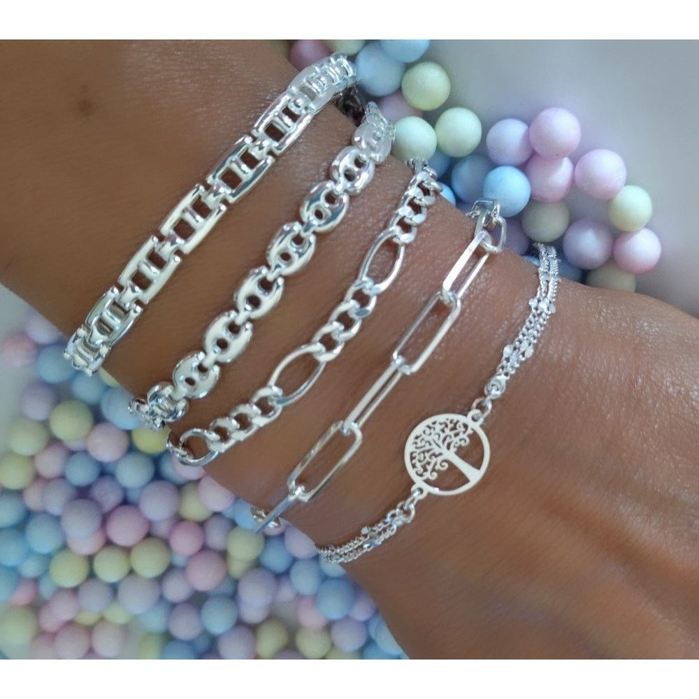 Pulsera Plata Unisex Ancla Plana